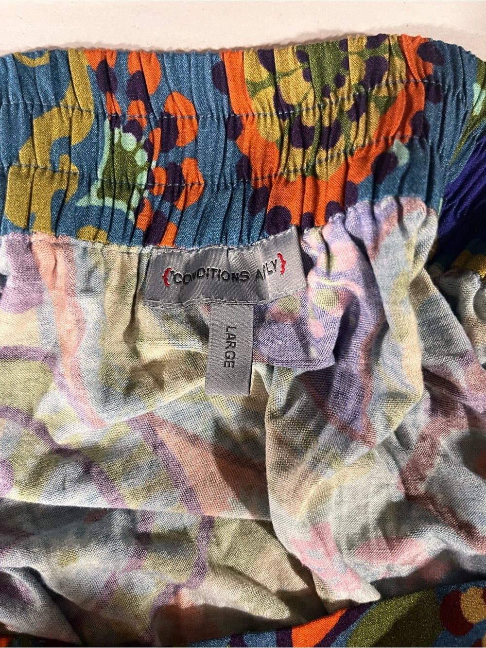 Anthropologie Conditons Apply Pleated Faux Wrap Midi Skirt Large - Picture 6 of 10
